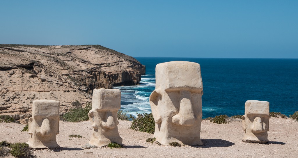 Sandstone sculptures on the cliffs near Elliston, South Australia