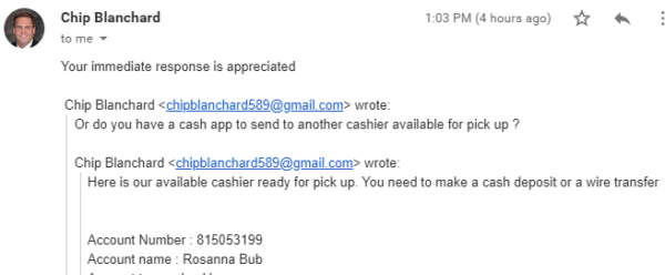 Scam attempt